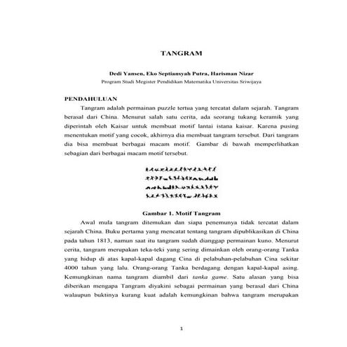 Paper tangram | PDF