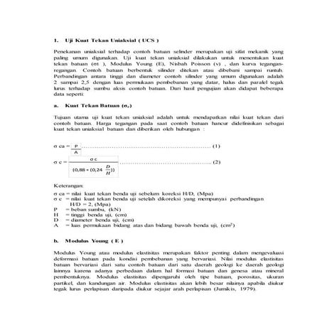 Paper UCS, RQD & RMR | DOCX