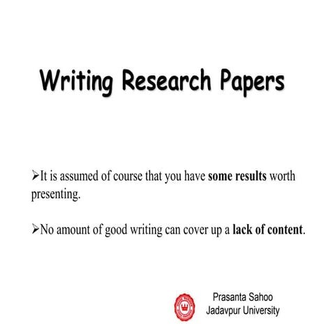 Research methodology: Paper Writing_PSahoo.ppsx