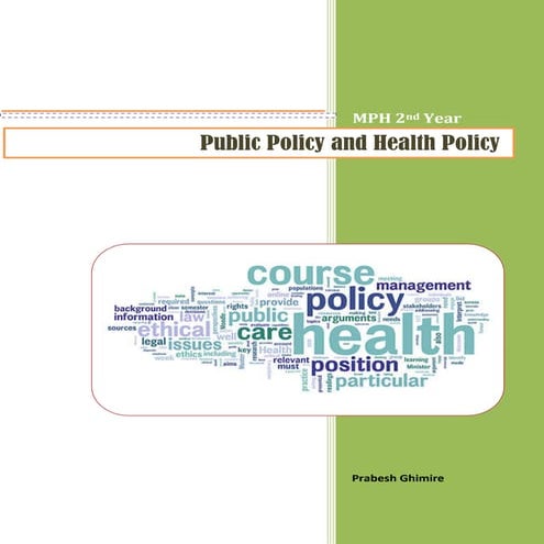 Public Policy and Health Policy