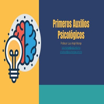 Primeros auxilios psicológicos. Intervención de crisis en el aula