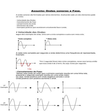 Papo de audio  aula fase e ondas