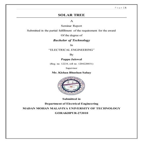 solar tree seminar report