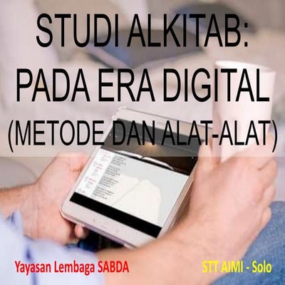 Studi Alkitab pada Era Digital: Metode dan Alat