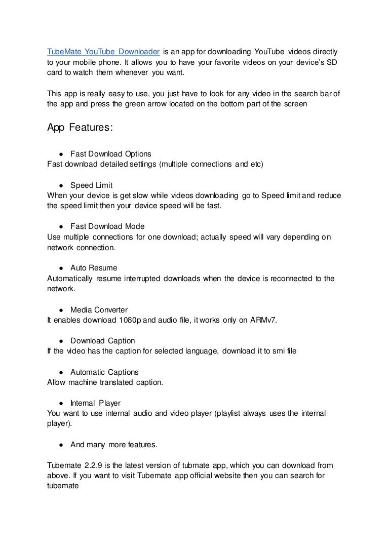 Tubemate app download now loxaused