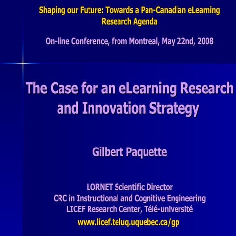 The Case for an eLearning Research and Innovation Strategy