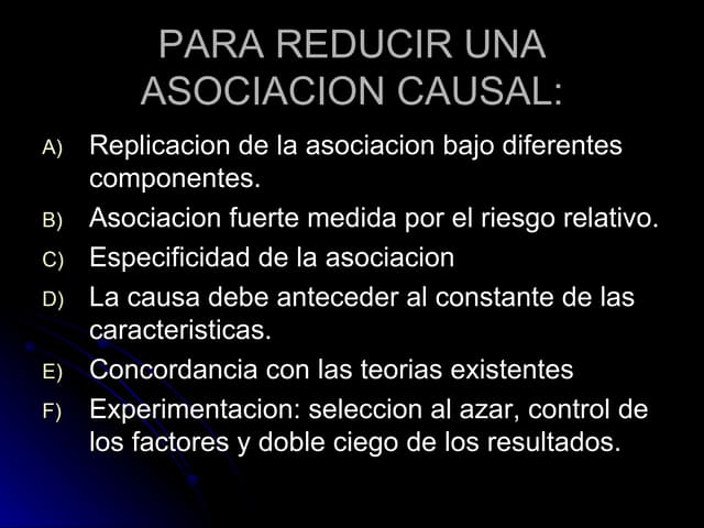 Para Reducir Una Asociacion Causal