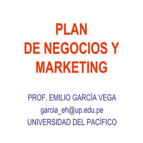 Plan de Negocios y Marketing - Aula Empresa