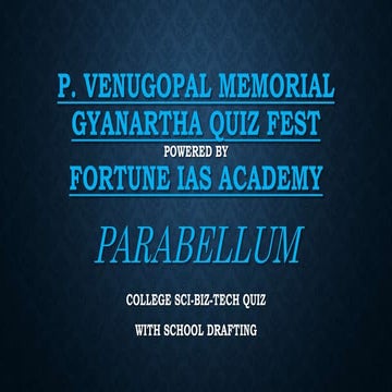 Parabellum sci biz tech gyanartha college quiz 2019