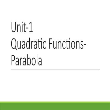 parabola ppt for understanding the basics