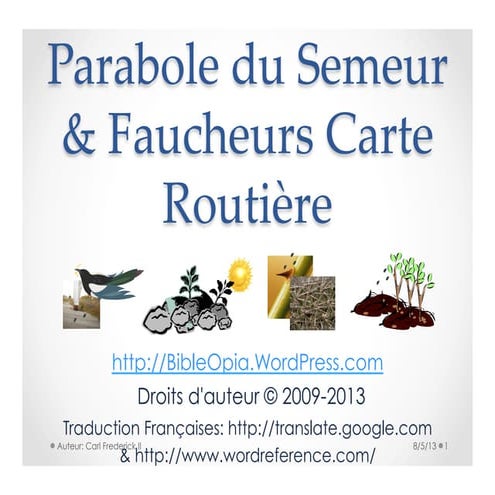 Parabole du Semeur et Faucheurs Carte Routière