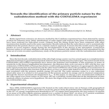 Towards the identification of the primary particle nature by the radiodetecti...
