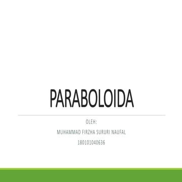 Paraboloida - Geometri Analitik Ruang