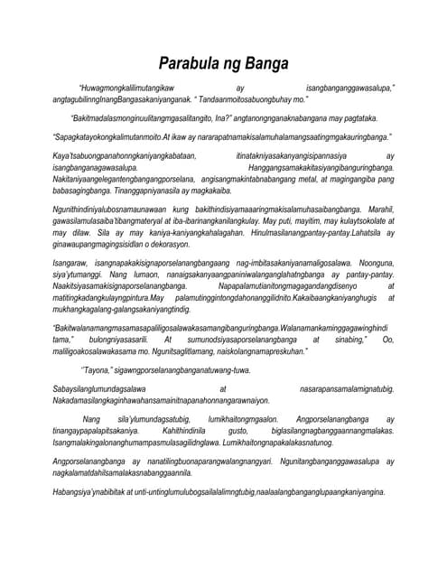 Parabula ng banga