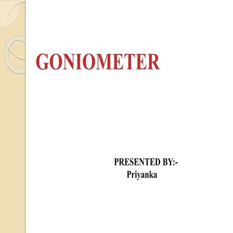 Introduction to Goniometer