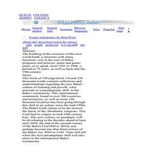 The Baha'i Culture of Learning and ...