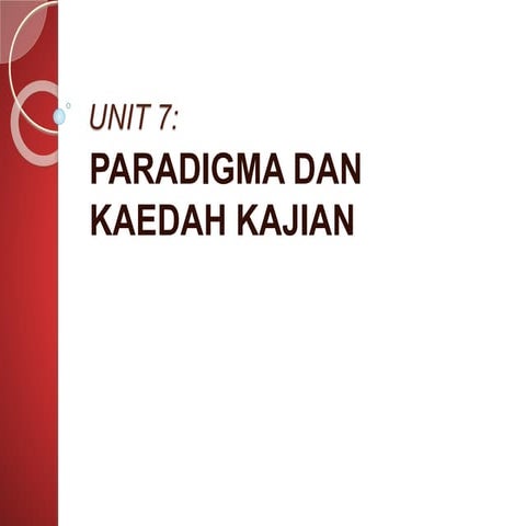 Paradigma dan kaedah kajian 1