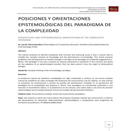 Paradigma de la complejidad | PDF