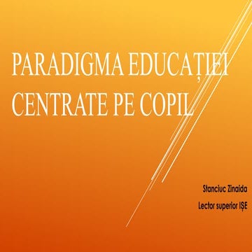 Paradigma educației centrate pe copil