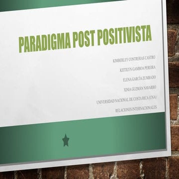 Paradigma post positivista | PPTX