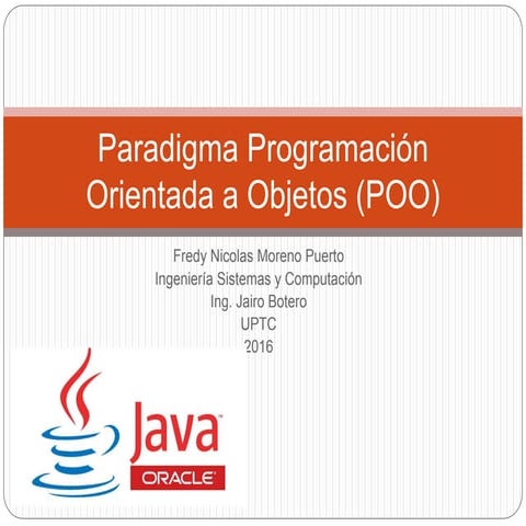 Paradigma Programación Orientada a Objetos (POO)