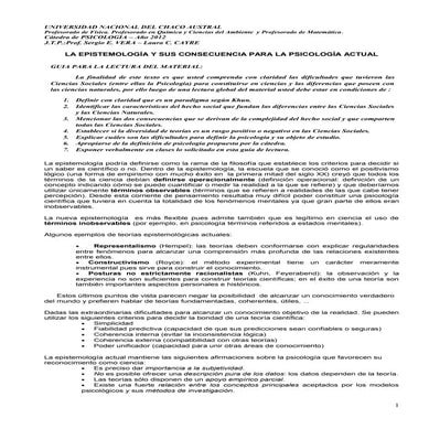 Paradigma psicologia2-LA EPISTEMOLOGÍA Y SUS CONSECUENCIA PARA LA PSICOLOGÍA ACTUAL