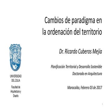 Cambios de paradigma en la ordenación del territorio