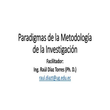 Paradigmas de la Metodología de la Investigación