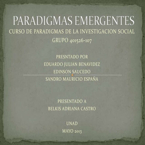 Paradigmas emergentes..