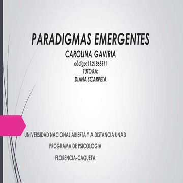 Paradigmas emergentes representantes