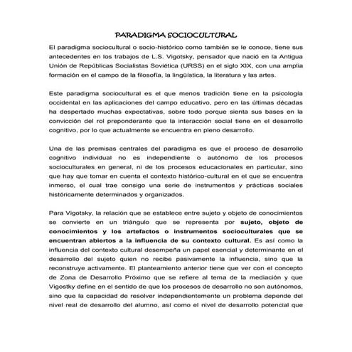 Paradigma sociocultural