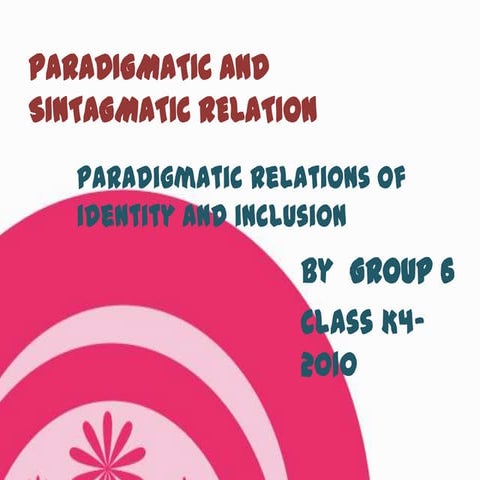 Paradigmatic and sintagmatic relation