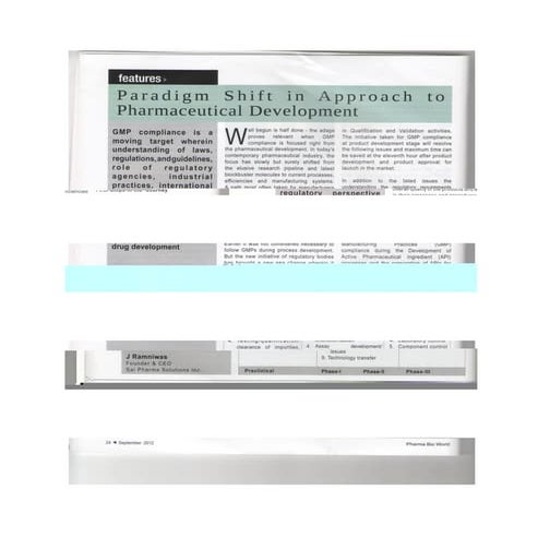 Paradigm shift in approach to pharmaceutical development