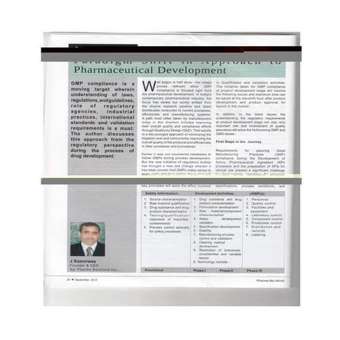 Paradigm shift in approach to pharmaceutical development