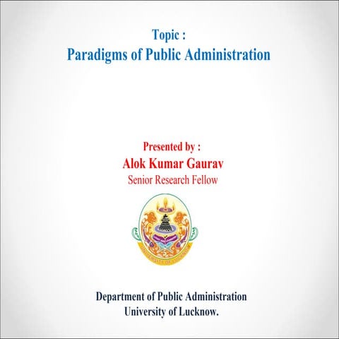 Paradigms of Public Administration