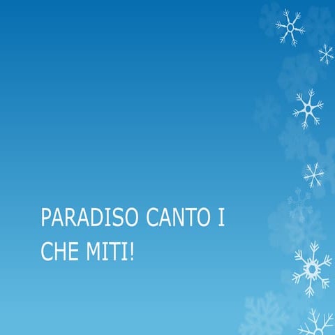Paradiso canto I.  i miti