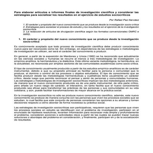 Para elaborar artículos omrc imrd paznarvaez