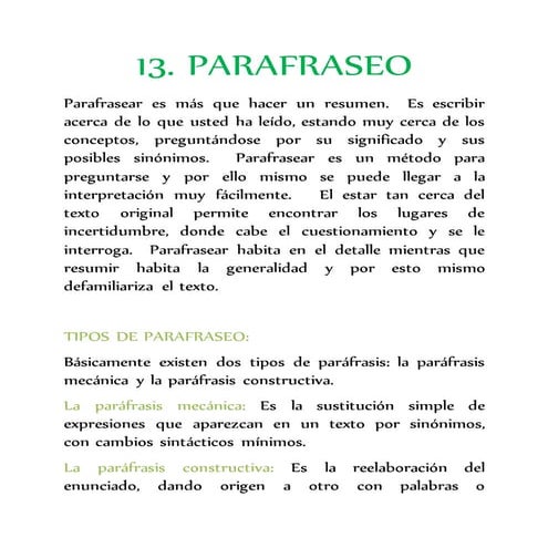 Parafraseo 13