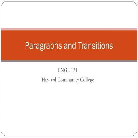 Paragarph transitions