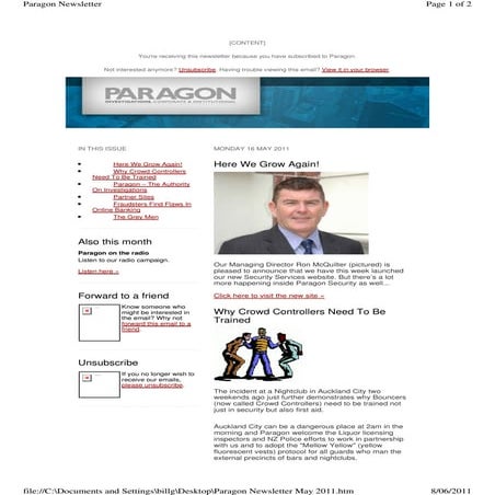 Paragon insert incident training | PDF