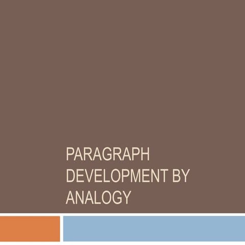 Paragraph Development by Analogy