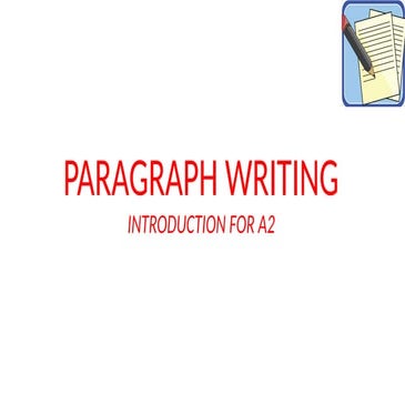 Writing a Paragraph | PPTX