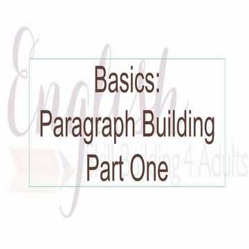 Writing Paragraphs