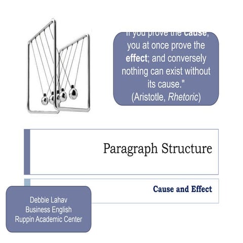 Paragraph Structure Cause And Effect