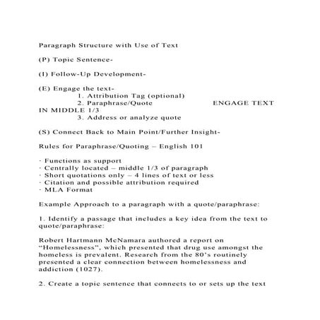 Paragraph Structure with Use of Text(P) Topic Sentence-(I).docx