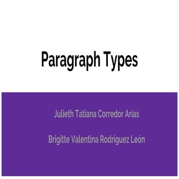 Types of paragraphs