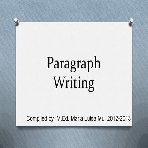 Paragraph writing