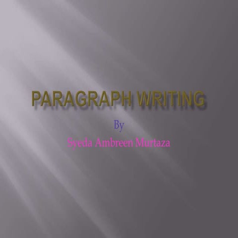 Paragraph writing