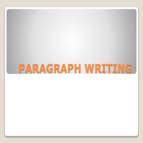 Paragraph writing | PPTX