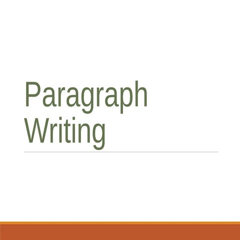 Paragraph writing